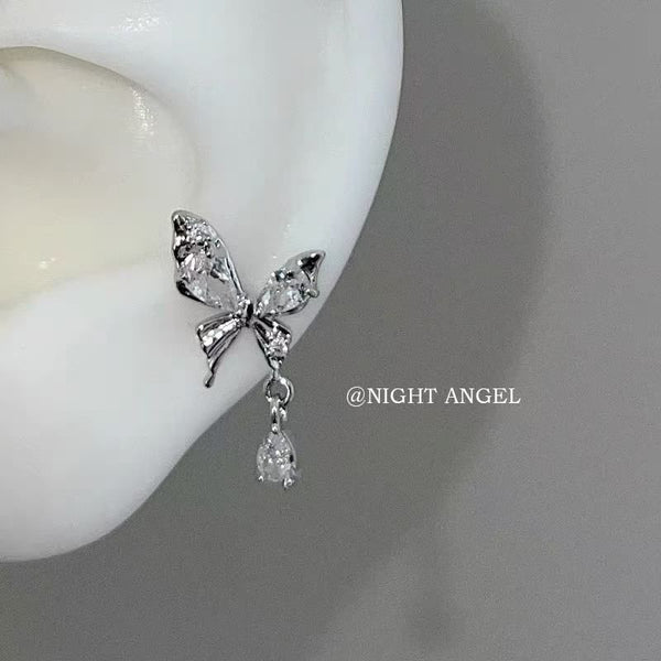 Butterfly Earring Rhinestone Drop Alloy FashionChic