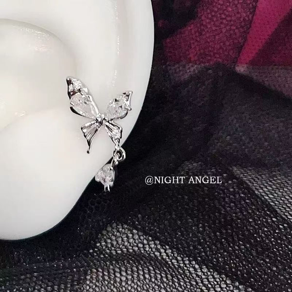 Butterfly Earring Rhinestone Drop Alloy FashionChic