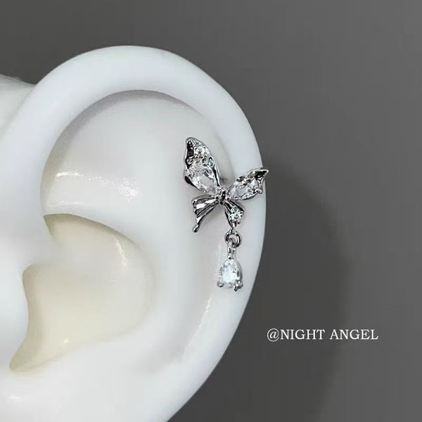 Butterfly Earring Rhinestone Drop Alloy FashionChic
