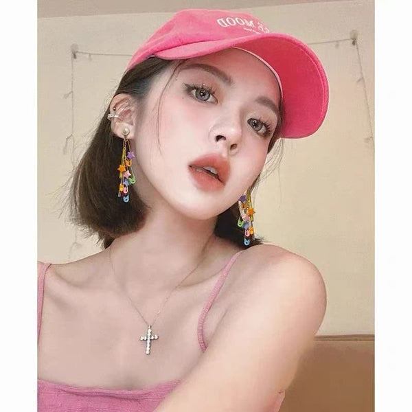 Safety Pearl Pin Chandelier Alloy Faux Star Earring FashionChic