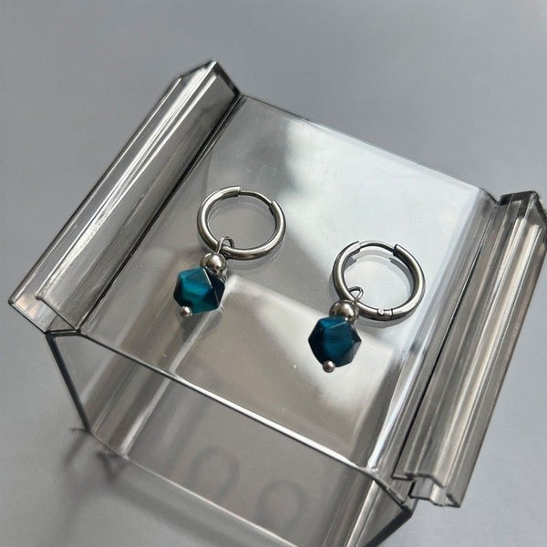 Faux Alloy Drop Gemstone Earring FashionChic