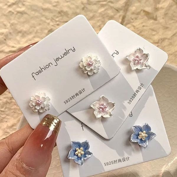3 of Earring Stud (Various Designs) Set Pairs: Floral Alloy FashionChic