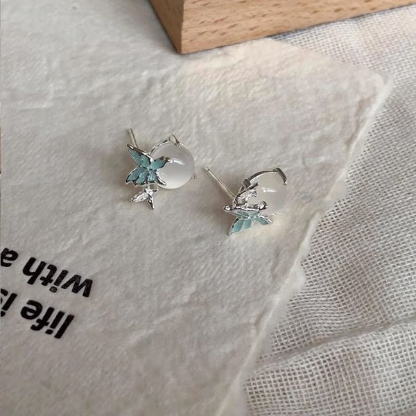 Enamel Butterfly Earring Stud Cabochon FashionChic