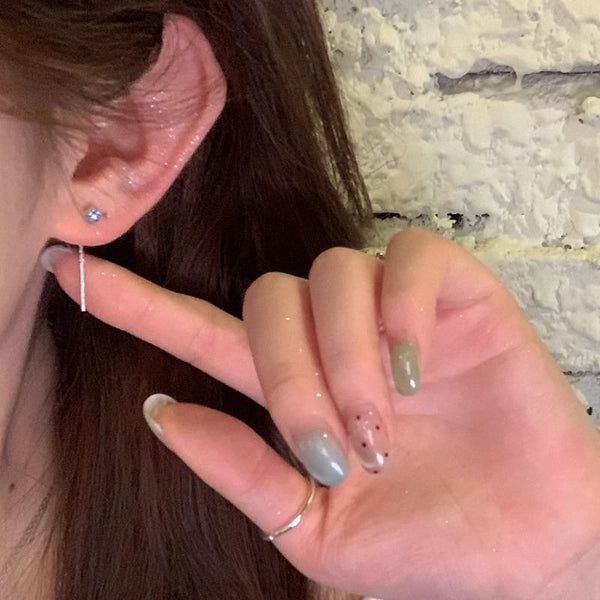 Earring Rhinestone Threader Flower FashionChic