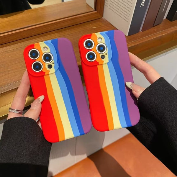 Case Phone Rainbow Stripe FashionChic