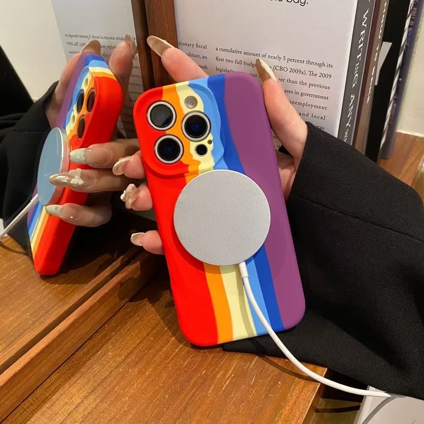 Case Phone Rainbow Stripe FashionChic