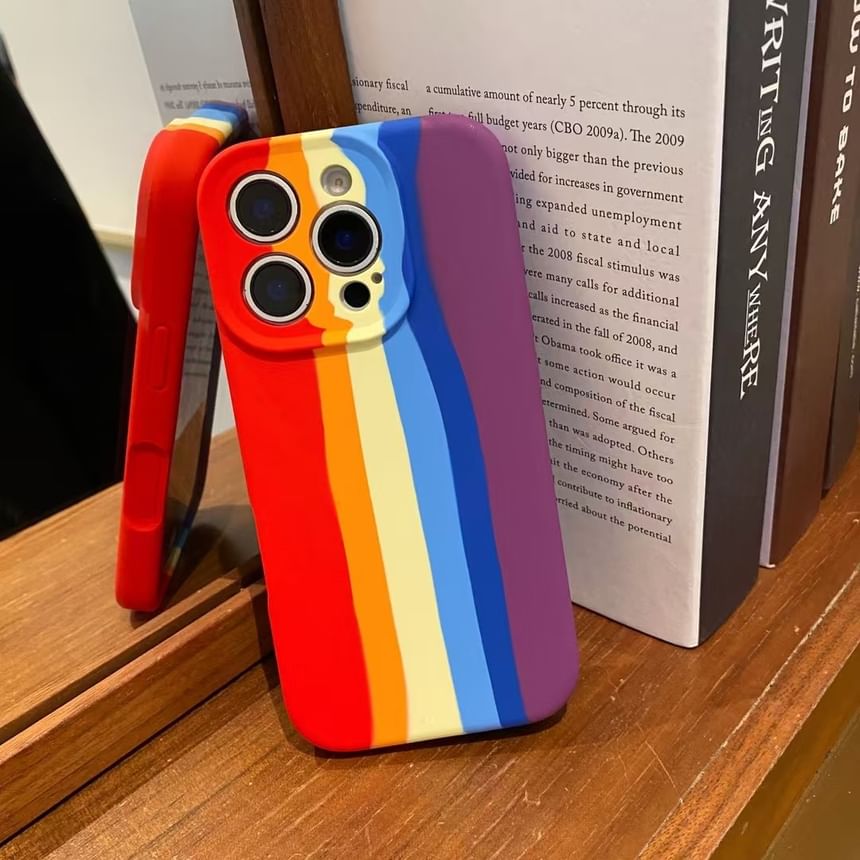 Case Phone Rainbow Stripe FashionChic
