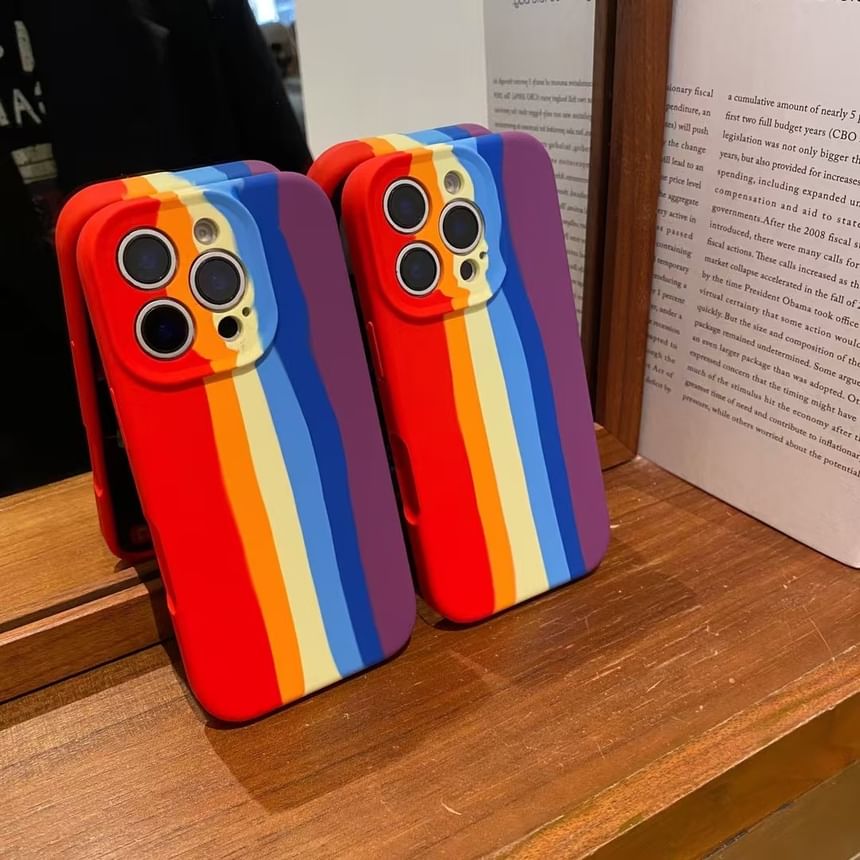 Case Phone Rainbow Stripe FashionChic