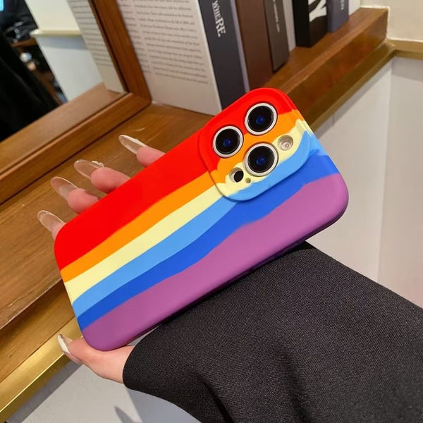 Case Phone Rainbow Stripe FashionChic