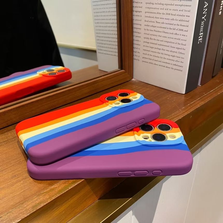 Case Phone Rainbow Stripe FashionChic