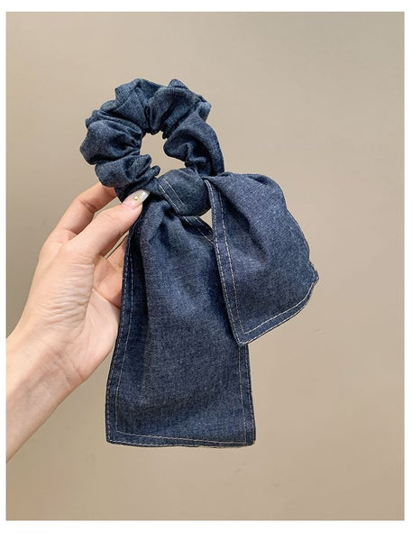 Bow Scrunchie Denim FashionChic