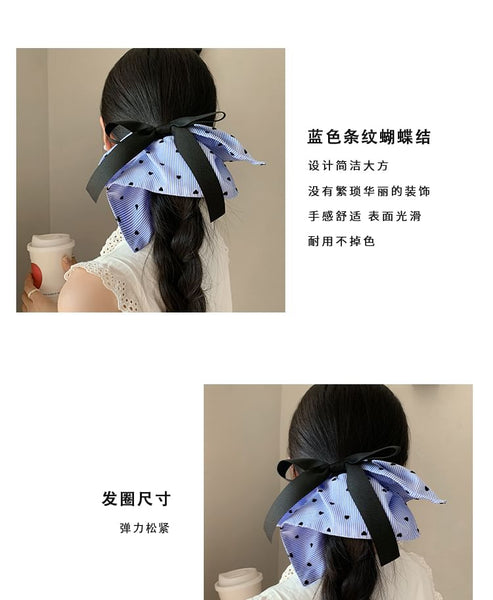 Print Scrunchie Heart Striped Bow FashionChic
