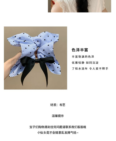 Print Scrunchie Heart Striped Bow FashionChic