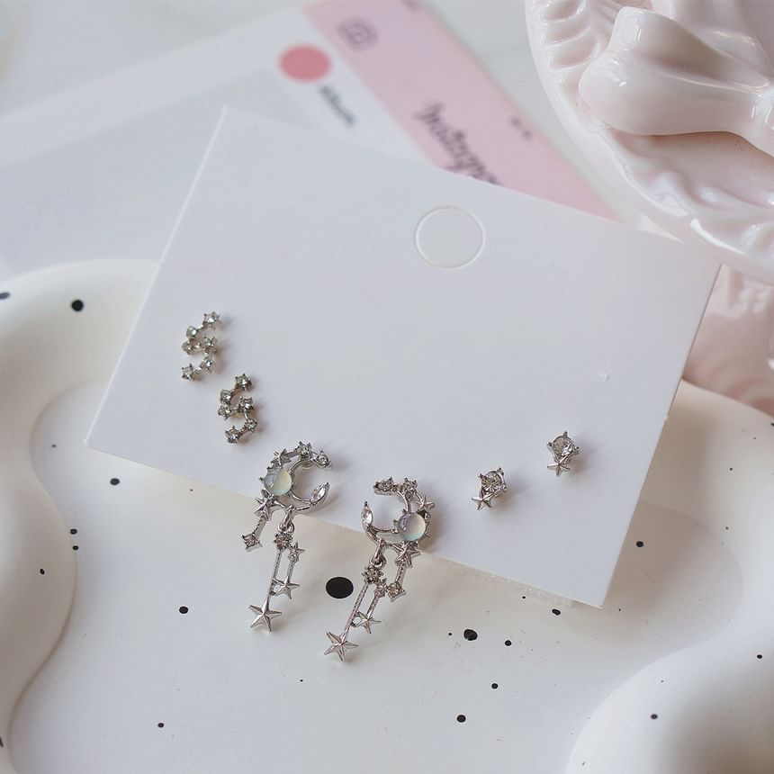 3 Rhinestone of Pairs: Set Earring Star FashionChic
