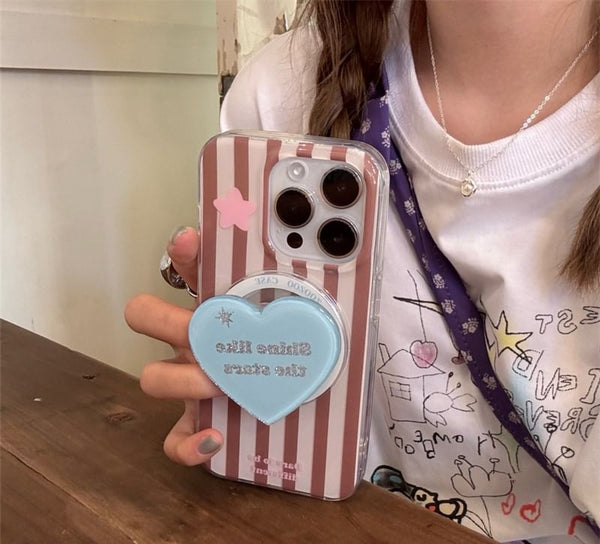 MagSafe) with Phone Star Case Striped Magnetic (Compatible FashionChic