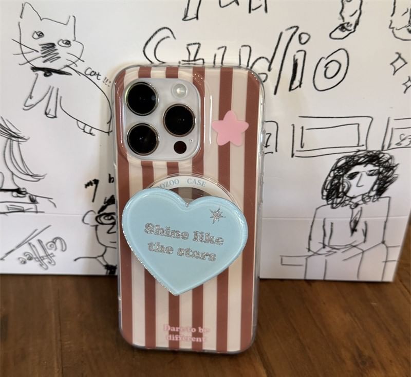 MagSafe) with Phone Star Case Striped Magnetic (Compatible FashionChic