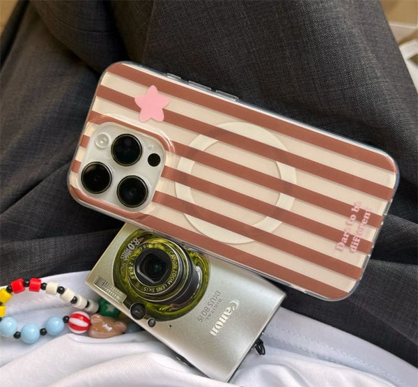 MagSafe) with Phone Star Case Striped Magnetic (Compatible FashionChic