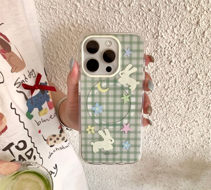 Phone Case Plaid Rabbit FashionChic