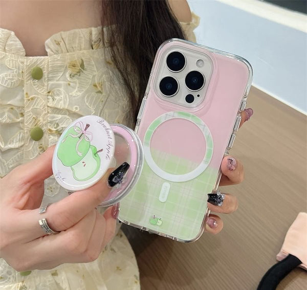 MagSafe) Case with (Compatible Apple Magnetic Phone Plaid FashionChic