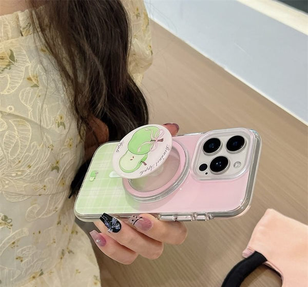 MagSafe) Case with (Compatible Apple Magnetic Phone Plaid FashionChic