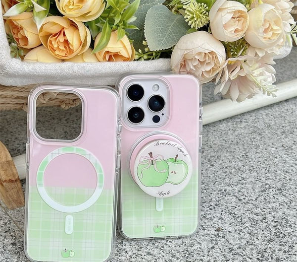 MagSafe) Case with (Compatible Apple Magnetic Phone Plaid FashionChic