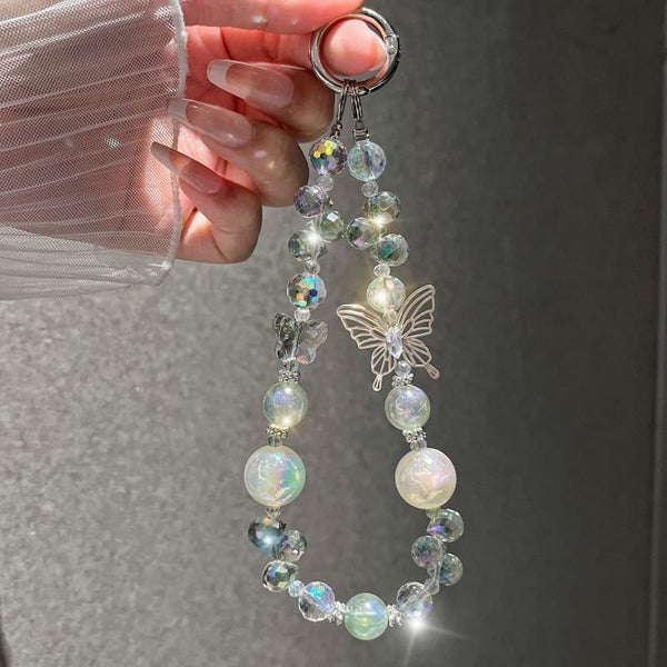 Strap Wrist Phone Beaded Butterfly Crystal Faux FashionChic
