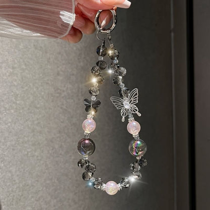 Strap Wrist Phone Beaded Butterfly Crystal Faux FashionChic