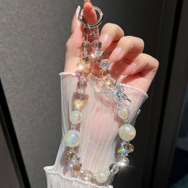 Strap Wrist Phone Beaded Butterfly Crystal Faux FashionChic