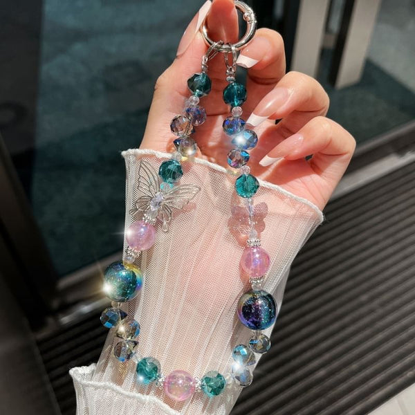 Strap Wrist Phone Beaded Butterfly Crystal Faux FashionChic