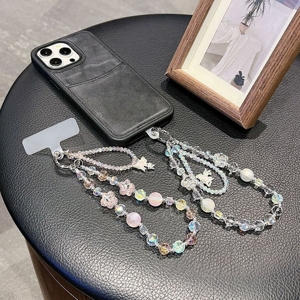 with Wrist Beaded Strap Pad Butterfly Phone Lanyard Faux Crystal FashionChic