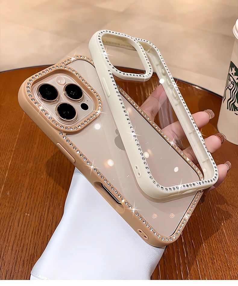 Rhinestone Case iPhone Transparent FashionChic