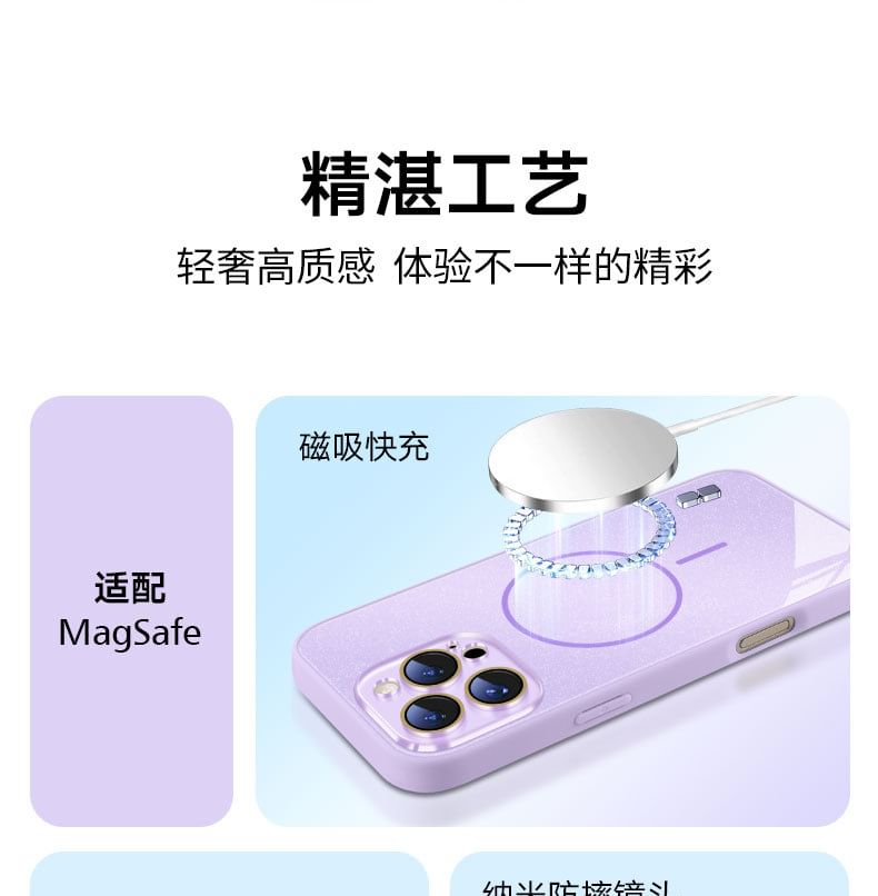 Case (Compatible with Magnetic MagSafe) iPhone Glitter FashionChic