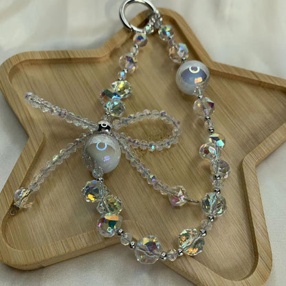 Beaded Phone Strap Crystal Bow Wrist Faux FashionChic
