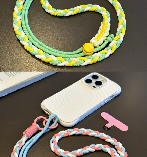 Phone Lanyard Braided with Strap Pad FashionChic