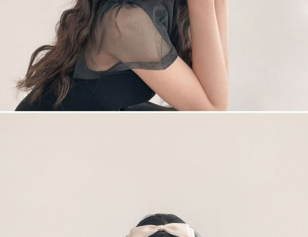 Headband Bow Plain FashionChic