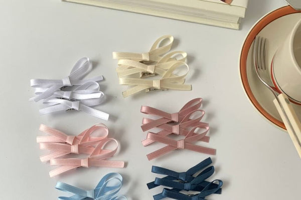 of Set Plain Hair Clip Bow 3: FashionChic