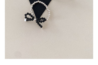 Ring Sterling Beaded 925 Bow Elastic Silver FashionChic