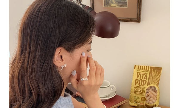 Ring Sterling Beaded 925 Bow Elastic Silver FashionChic