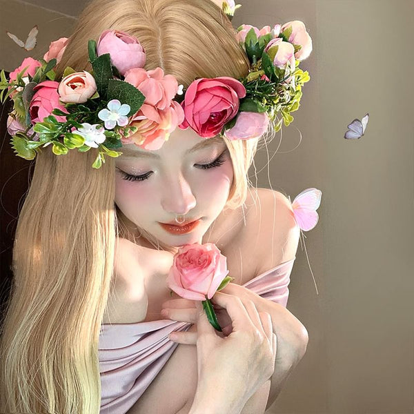 Headpiece Wreath Floral FashionChic