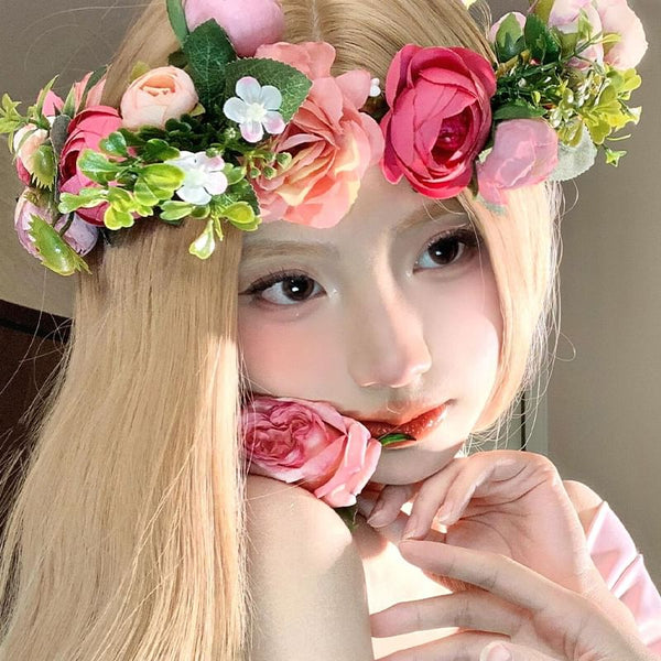 Headpiece Wreath Floral FashionChic