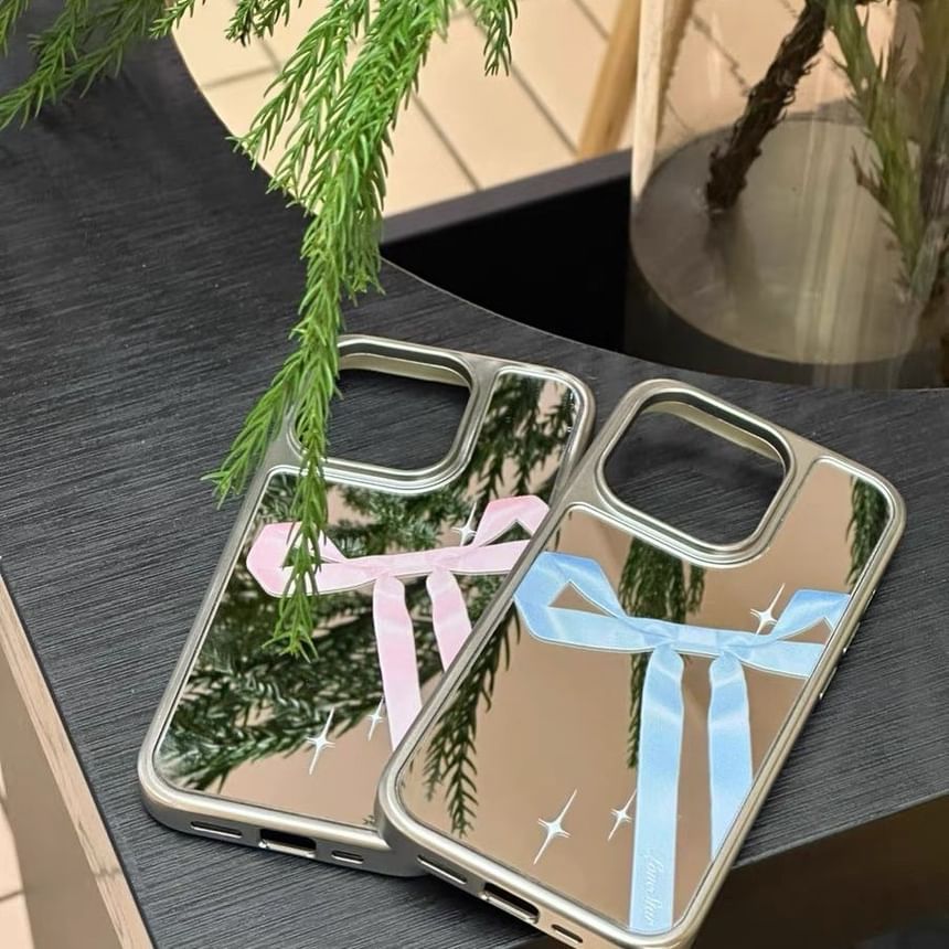 Case Mirror Print Phone Ribbon FashionChic