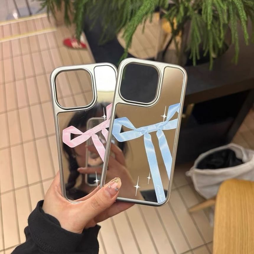 Case Mirror Print Phone Ribbon FashionChic