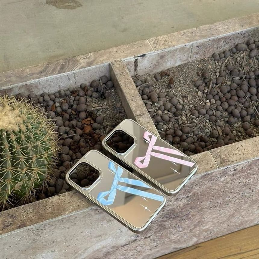 Case Mirror Print Phone Ribbon FashionChic