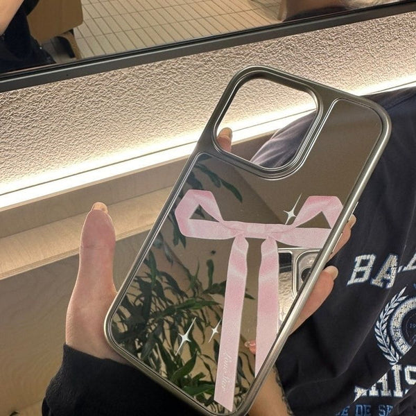 Case Mirror Print Phone Ribbon FashionChic