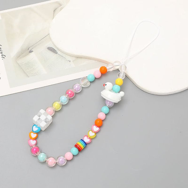 Plastic (Various Bead Duck Cube Phone Strap Designs) FashionChic