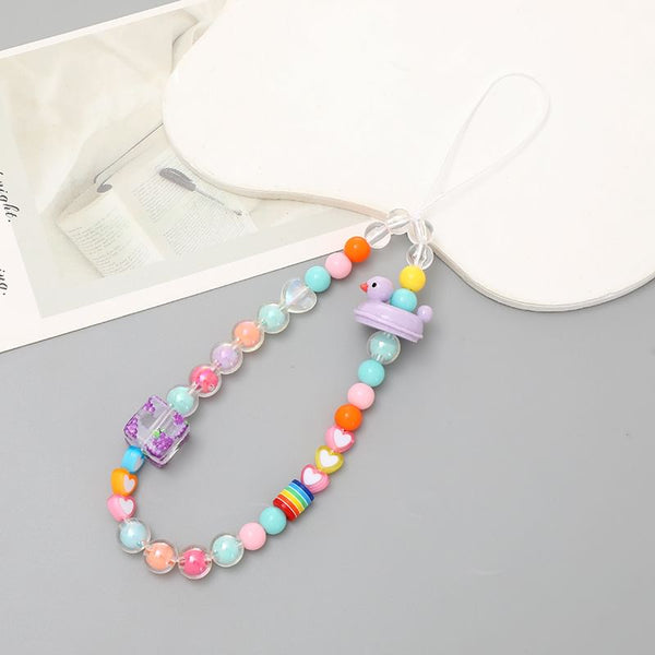 Plastic (Various Bead Duck Cube Phone Strap Designs) FashionChic