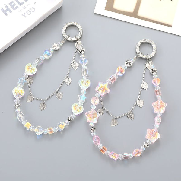 Faux Phone Crystal Heart Strap FashionChic