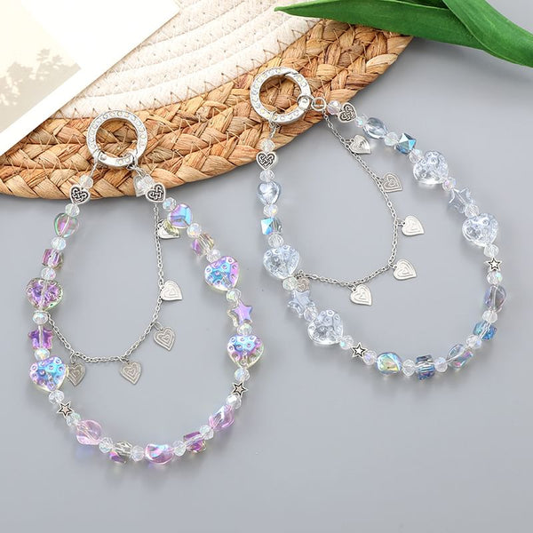 Faux Phone Crystal Heart Strap FashionChic