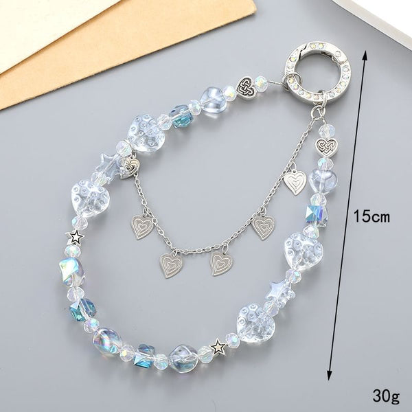 Faux Phone Crystal Heart Strap FashionChic