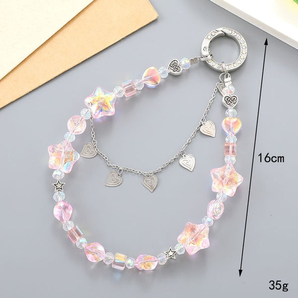 Faux Phone Crystal Heart Strap FashionChic